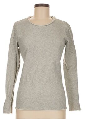NSF Long Sleeve Crewneck Top - Heather Light Gray